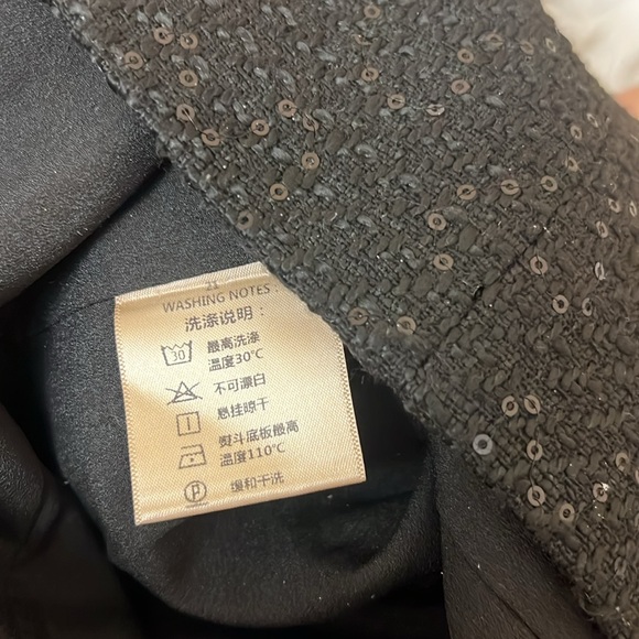 Women’s Black Elegant Sequins Tweed Dress - Picture 4 of 5